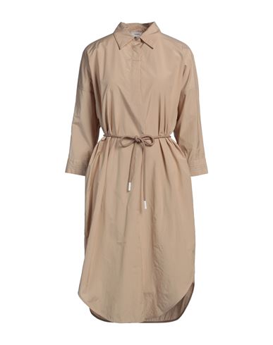 Peserico Woman Midi Dress Beige Size 6 Cotton, Polyester In Beige