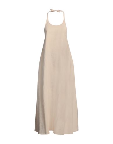 Shop Peserico Woman Midi Dress Beige Size 8 Modal, Polyester