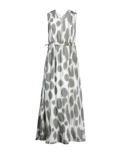 Peserico Woman Maxi Dress Military Green Size 8 Cotton In Green