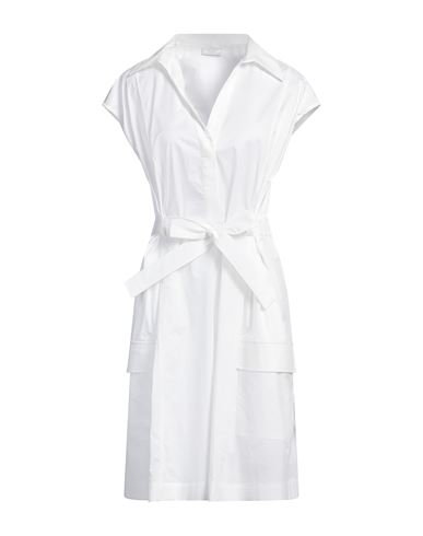 Shop Peserico Woman Mini Dress White Size 10 Cotton, Elastane