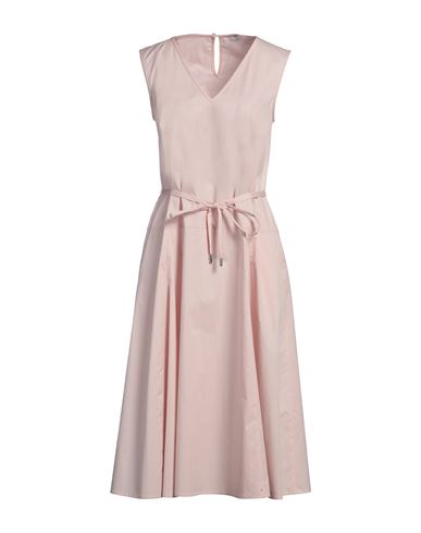 Shop Peserico Easy Woman Midi Dress Pink Size 10 Cotton, Elastane