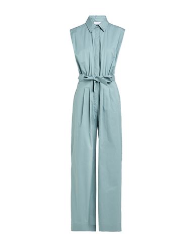 Shop Peserico Easy Woman Jumpsuit Pastel Blue Size 6 Cotton, Elastane