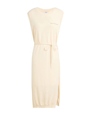 Peserico Woman Midi Dress Cream Size 8 Cotton In White
