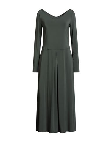 Max Mara Leisure Woman Midi Dress Sage Green Size S Viscose, Elastane In Green