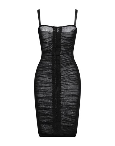 Elisabetta Franchi Woman Mini Dress Black Size 6 Cotton, Elastane, Acrylic, Polyamide, Mohair Wool In Black