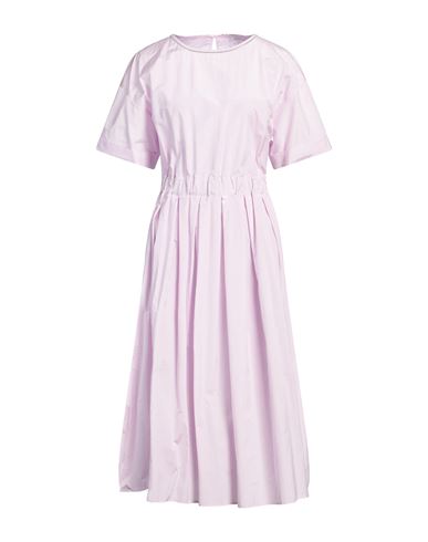 Shop Peserico Woman Midi Dress Lilac Size 10 Cotton, Polyester In Purple