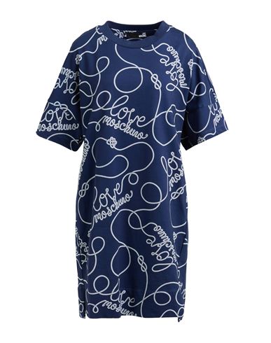 Love Moschino Woman Mini Dress Navy Size 4 Cotton, Elastane In Navy