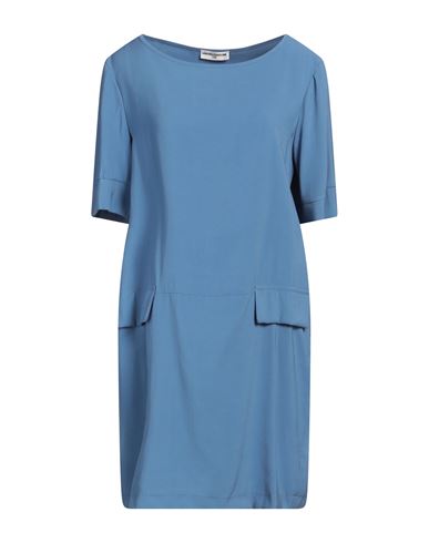 Lola Sandro Ferrone Woman Mini Dress Slate Blue Size L Viscose, Polyester In Blue
