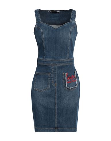 Love Moschino Woman Mini Dress Blue Size 8 Cotton, Polyester, Elastane