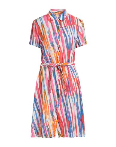 120% LINO 120% LINO WOMAN MIDI DRESS FUCHSIA SIZE 12 LINEN 