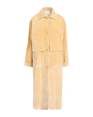 ALYSI ALYSI WOMAN OVERCOAT & TRENCH COAT MUSTARD SIZE 8 VISCOSE, POLYAMIDE 