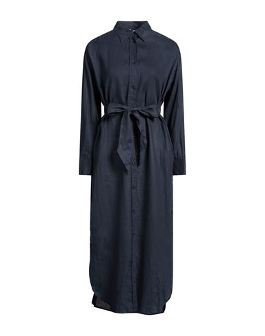Ottod'ame Woman Midi Dress Navy Size 2 Linen