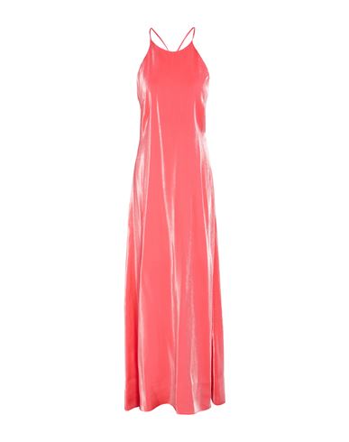 Ottod'ame Woman Maxi Dress Coral Size 8 Viscose, Polyester In Red