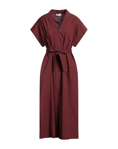 Ottod'ame Woman Midi Dress Burgundy Size 10 Cotton In Red