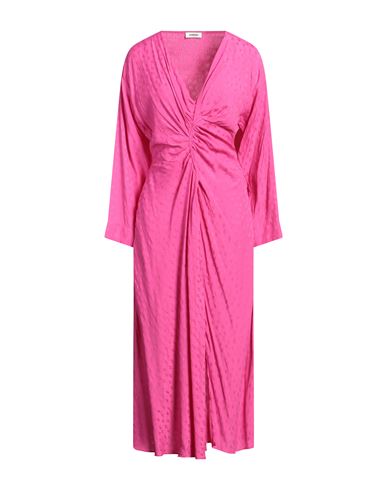 Sandro Woman Midi Dress Fuchsia Size 8 Viscose, Polyester In Pink