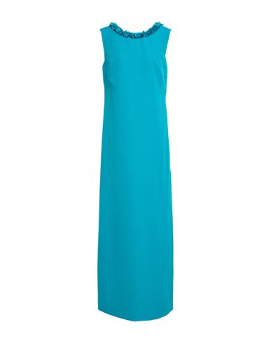 P.A.R.O.S.H P. A.R. O.S. H. WOMAN MAXI DRESS DEEP TEAL SIZE M POLYESTER, ELASTANE, PVC - POLYVINYL CHLORIDE, GLA 