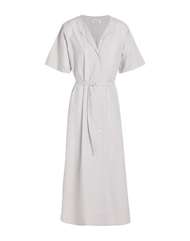 Ottod'ame Woman Midi Dress Light Grey Size 10 Cotton In Grey