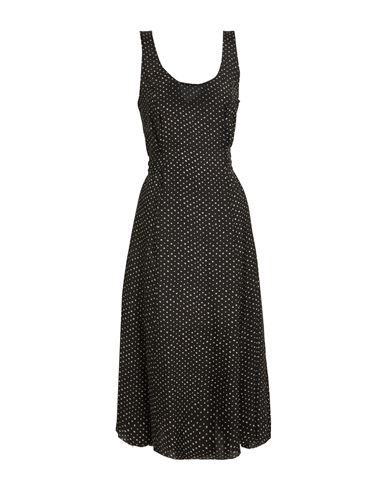 Masnada Woman Midi Dress Black Size 10 Linen, Viscose In Black