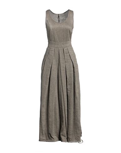 Masnada Woman Midi Dress Beige Size 8 Linen, Viscose In Beige