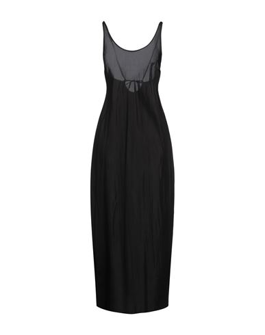 Masnada Woman Maxi Dress Black Size 8 Linen, Viscose In Black