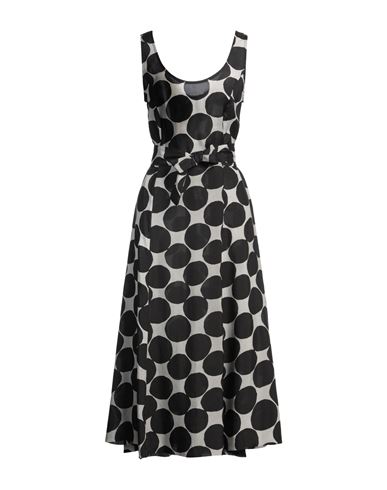Masnada Woman Midi Dress Black Size 8 Linen, Viscose In Black