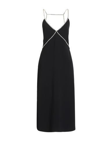 Liu •jo Woman Midi Dress Black Size 6 Polyester, Elastane In Black