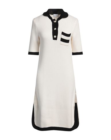 Ferragamo Woman Mini Dress Ivory Size M Virgin Wool In White