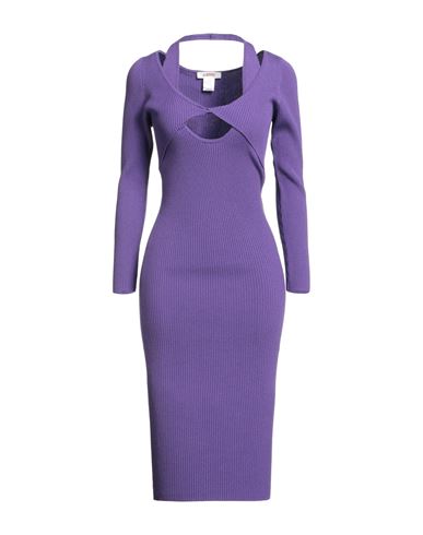 Kontatto Woman Midi Dress Purple Size Onesize Viscose, Acrylic, Elastane In Purple