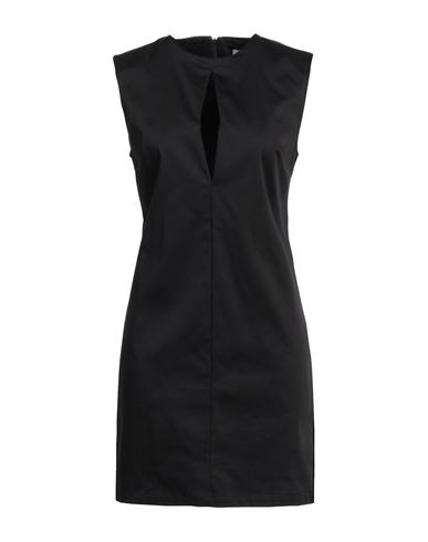 Mariuccia Woman Mini Dress Black Size L Cotton, Elastane In Black