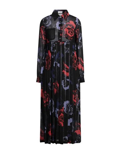 Shop Ferragamo Woman Maxi Dress Black Size 4 Virgin Wool, Polyamide