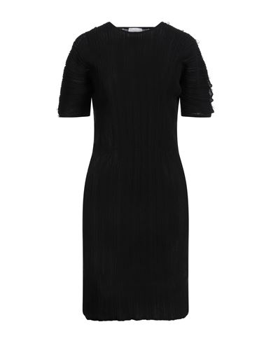 Ferragamo Beaded Crinkle Knit Dress In Black