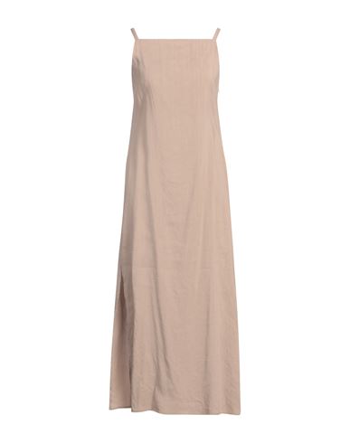 Marella Woman Maxi Dress Beige Size 8 Linen, Viscose, Elastane In Beige