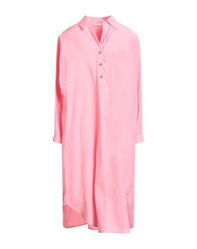 Peserico Woman Midi Dress Pink Size 10 Cotton, Polyester In Pink
