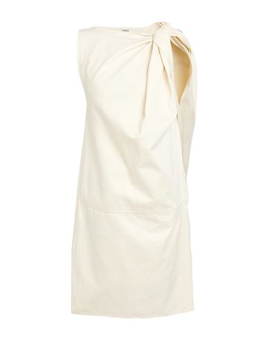 Shop Totême Toteme Woman Midi Dress Ivory Size 10 Organic Cotton, Linen In White
