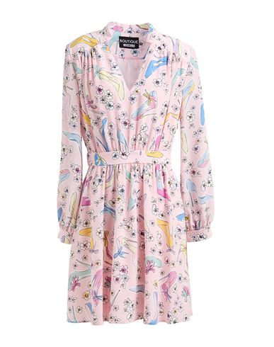 Boutique Moschino Floral-print Long-sleeved Mini Dress In Pink