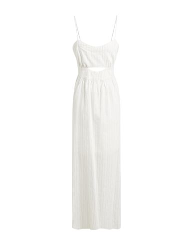 Twinset Woman Maxi Dress White Size 10 Cotton, Linen, Polyamide, Polyester, Viscose In White