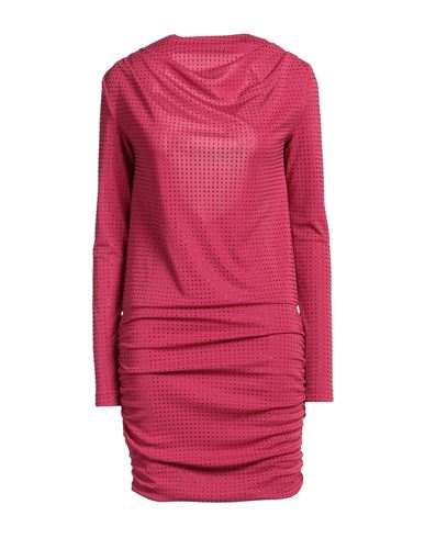 Shop Versace Jeans Couture Woman Mini Dress Fuchsia Size 6 Polyester, Viscose, Elastane In Pink