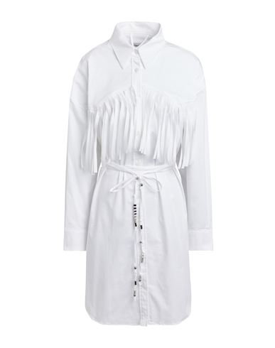 Dondup Woman Midi Dress White Size 8 Cotton, Elastane In White