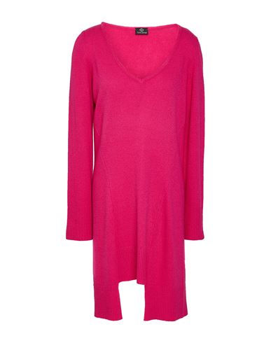 Tangram Woman Mini Dress Fuchsia Size L Wool, Viscose, Cashmere, Nylon In Pink