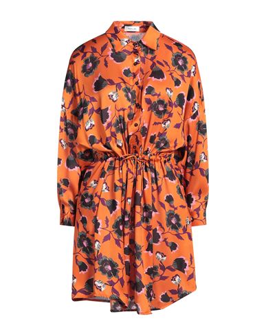 Replay Woman Mini Dress Orange Size S Polyester In Orange