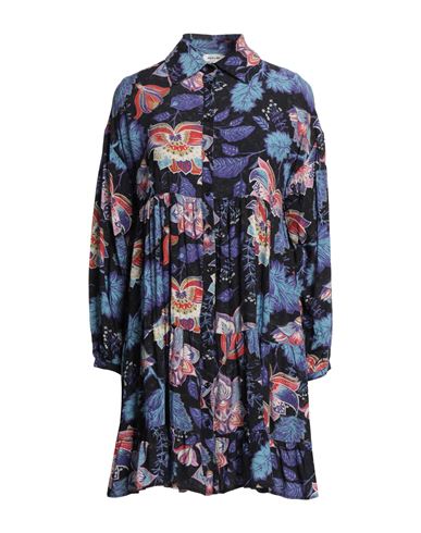 Replay Woman Mini Dress Navy Size L Viscose In Navy