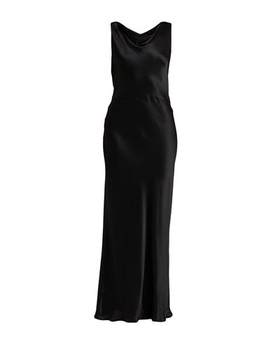 Antonelli Woman Maxi Dress Midnight Blue Size 12 Silk In Black