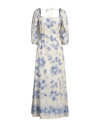 Twinset Woman Maxi Dress Cream Size 8 Linen, Cotton In White