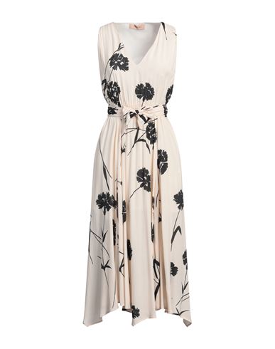 Twinset Woman Midi Dress Ivory Size 8 Viscose In White
