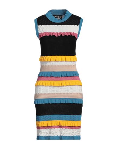 Boutique Moschino Woman Mini Dress Slate Blue Size 10 Virgin Wool, Polyamide, Elastane In Blue