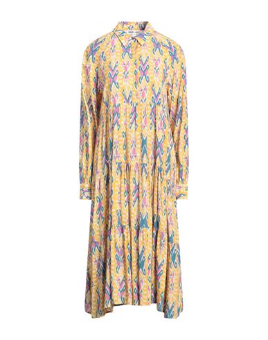 Replay For Impressionen Woman Midi Dress Marigold Size L Viscose In Yellow
