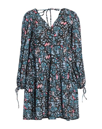 Replay Woman Mini Dress Black Size S Polyester, Elastane In Blue