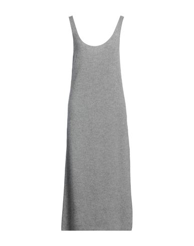 Shop Fabiana Filippi Woman Midi Dress Grey Size 10 Merino Wool, Wool, Polyamide, Silk, Cashmere