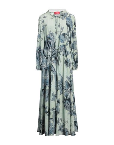 Shop F.r.s For Restless Sleepers F. R.s. For Restless Sleepers Woman Maxi Dress Light Green Size M Silk