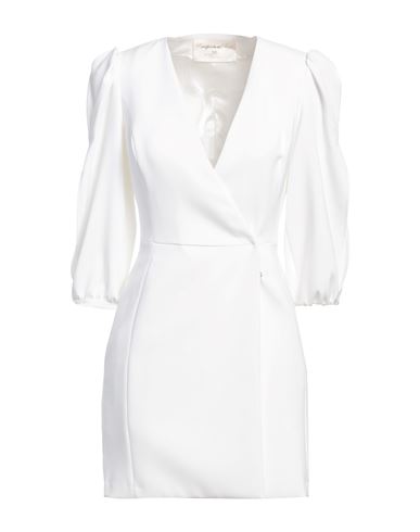 Passepartout Dress By Elisabetta Franchi Woman Mini Dress White Size 6 Polyester, Elastane In White
